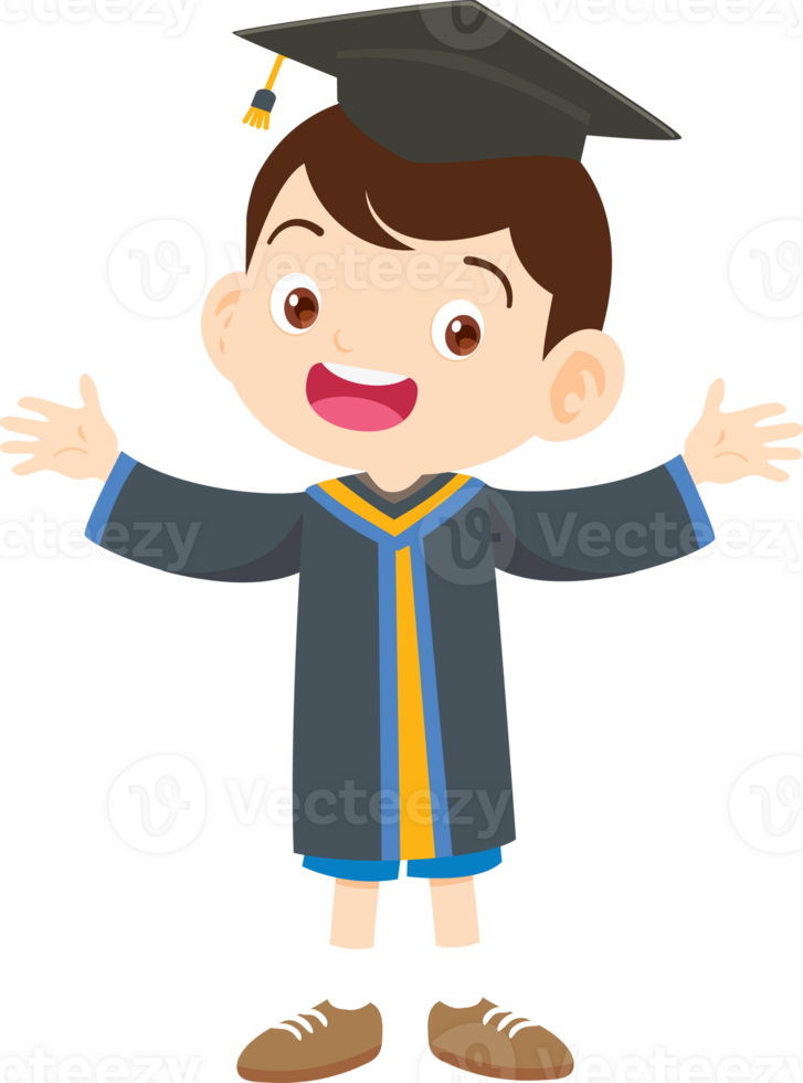 cute graduate students in graduate education with hat diploma ,certificate cartoon png