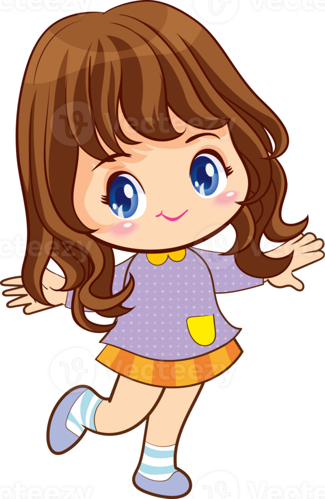 cute little children girl or kids cartoon character png