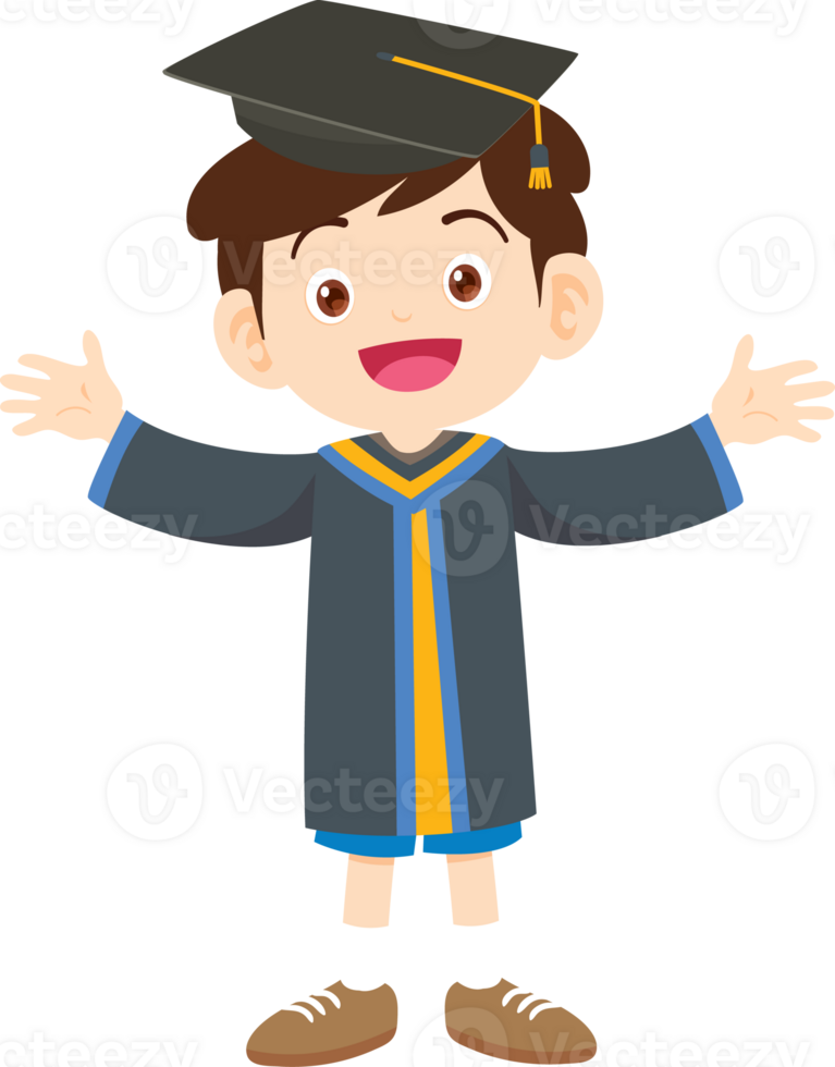 cute graduate students in graduate education with hat diploma ,certificate cartoon png