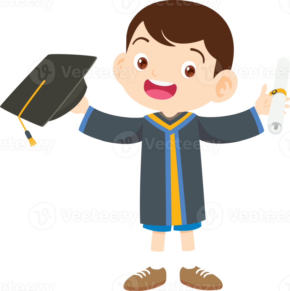 cute graduate students in graduate education with hat diploma ,certificate cartoon png