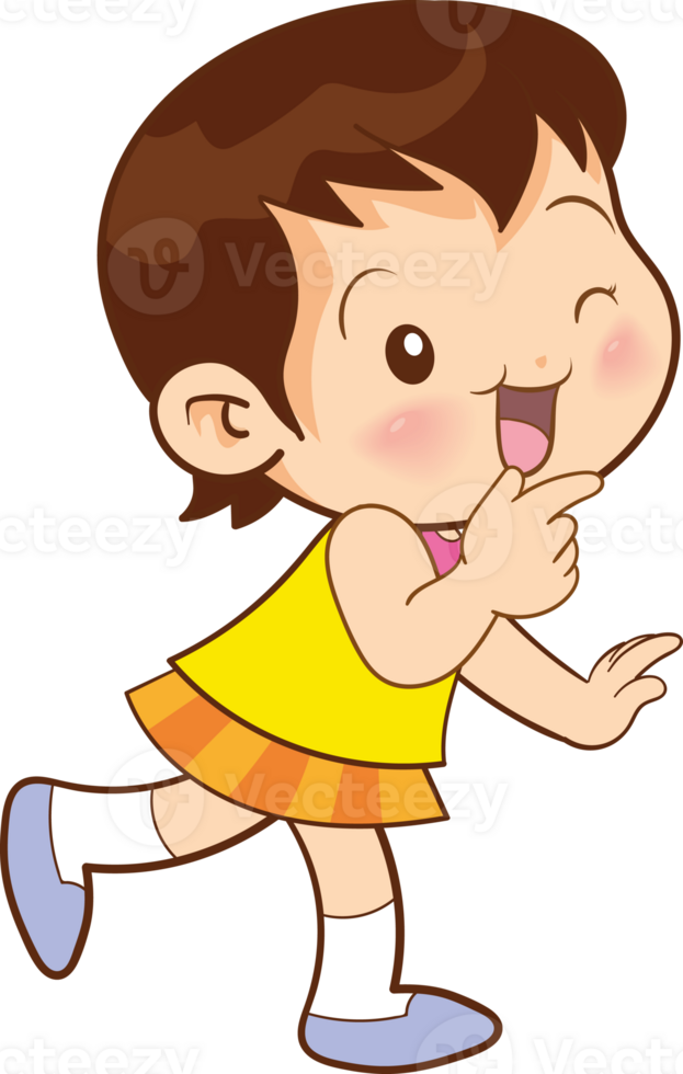 cute little children girl or kids cartoon character png