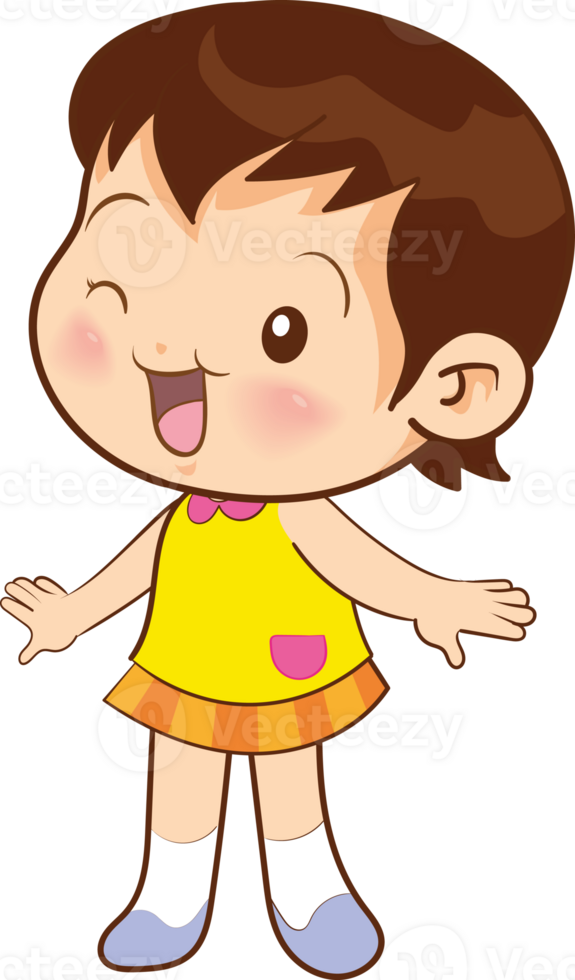 cute little children girl or kids cartoon character png