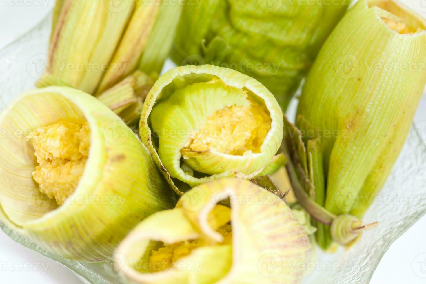 Colombian Sweet Corn Wrap Preparation photo