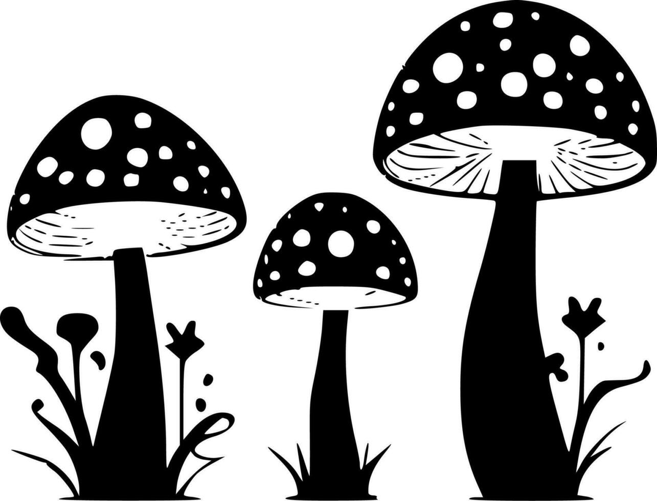 Mushrooms - Minimalist and Flat Logo - Vector illustration
