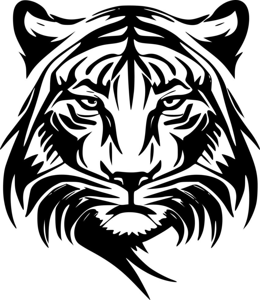 Tiger, Black and White Vector illustration