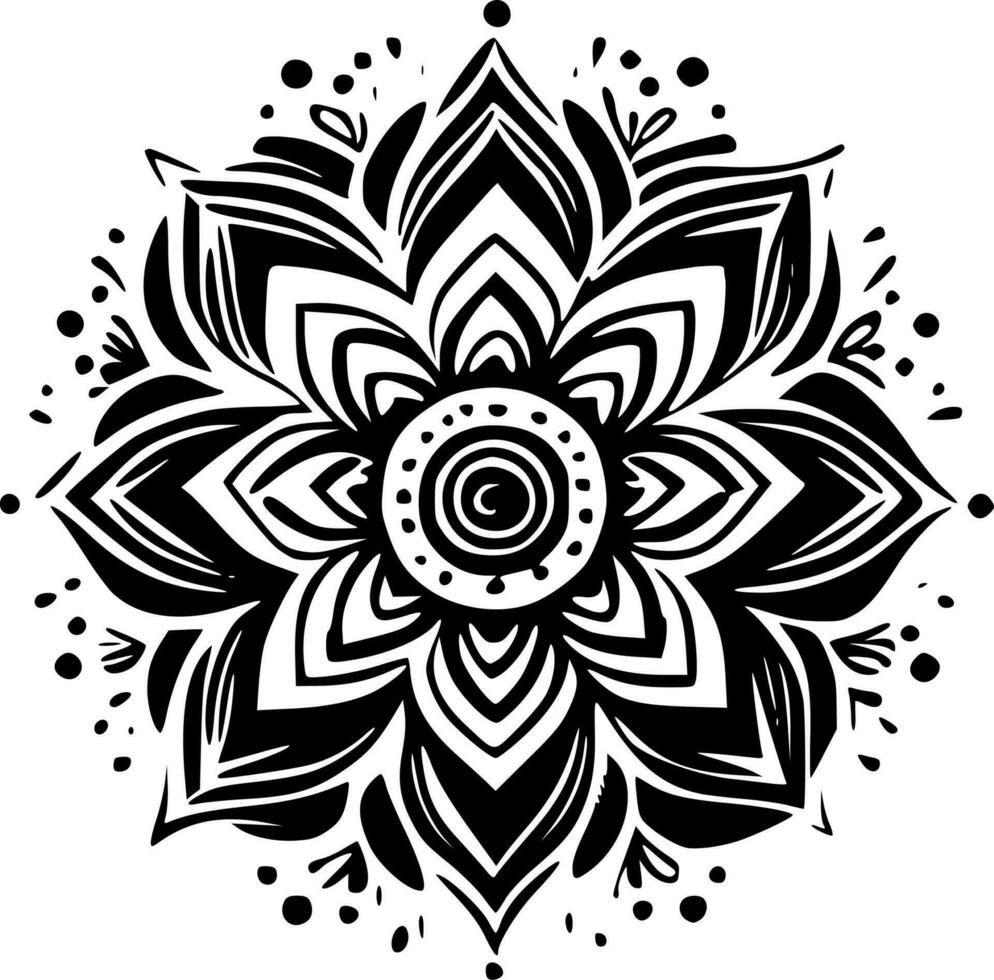 Mandala, Minimalist and Simple Silhouette - Vector illustration