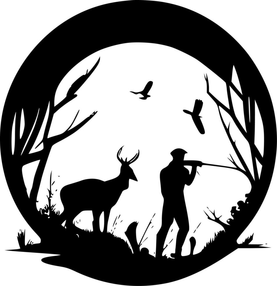 Hunting, Minimalist and Simple Silhouette - Vector illustration