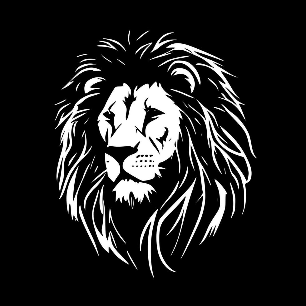 Lion - Black and White Isolated Icon - Vector illustration