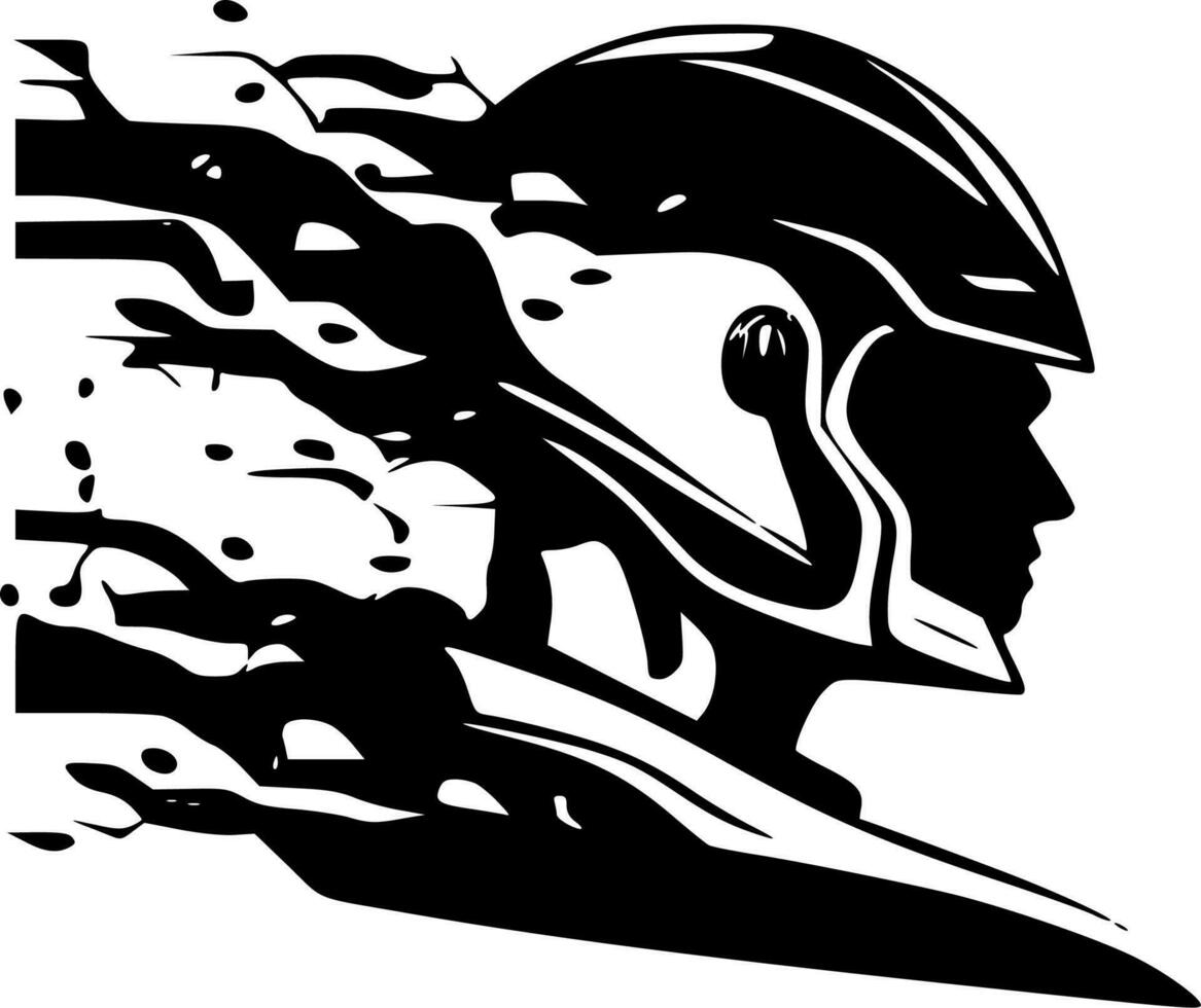 Racing, Black and White Vector illustration