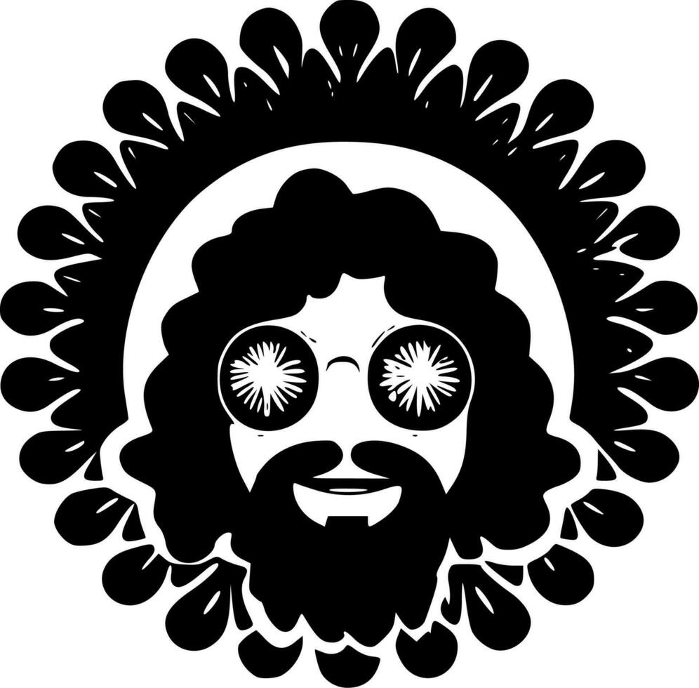 hippie - minimalista y plano logo - vector ilustración