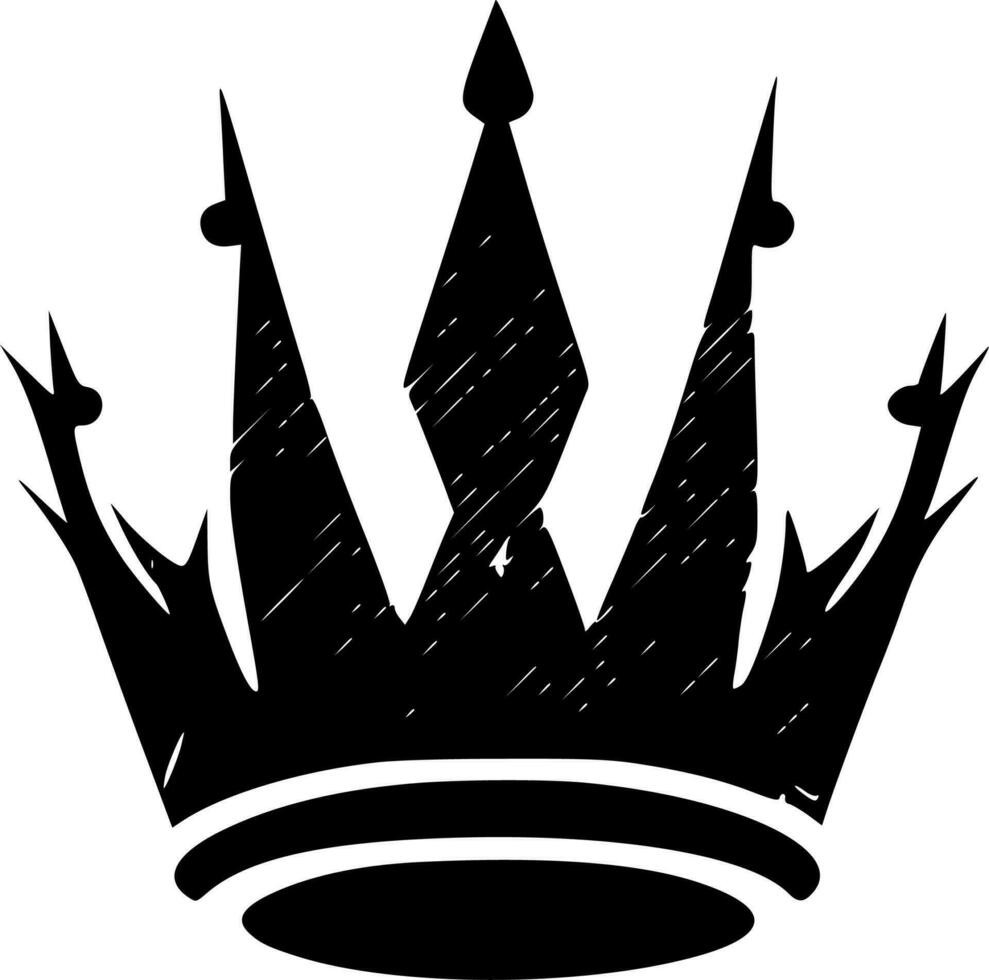 Crown - Black and White Isolated Icon - Vector illustration