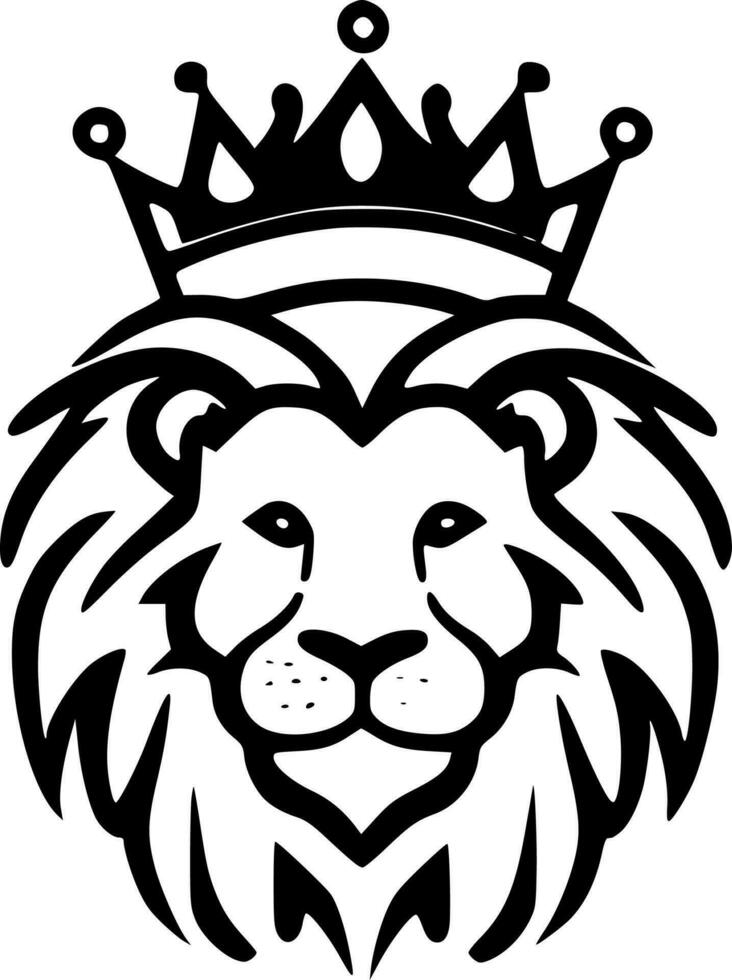 Lion's Crown, Black and White Vector illustration