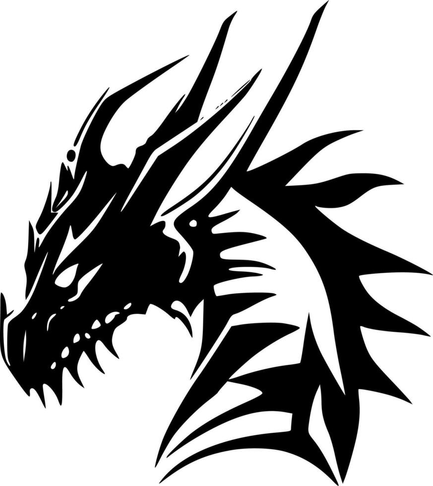 Dragons, Minimalist and Simple Silhouette - Vector illustration