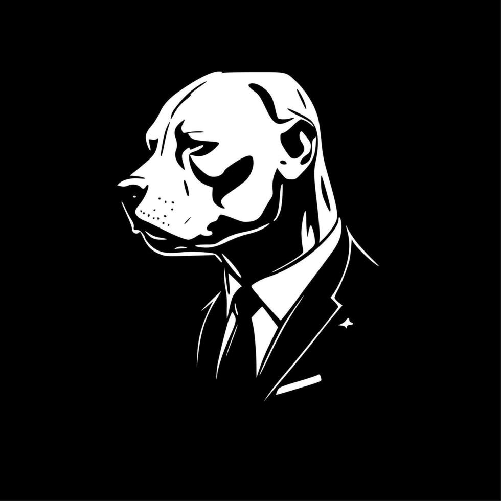 pitbull - minimalista y plano logo - vector ilustración