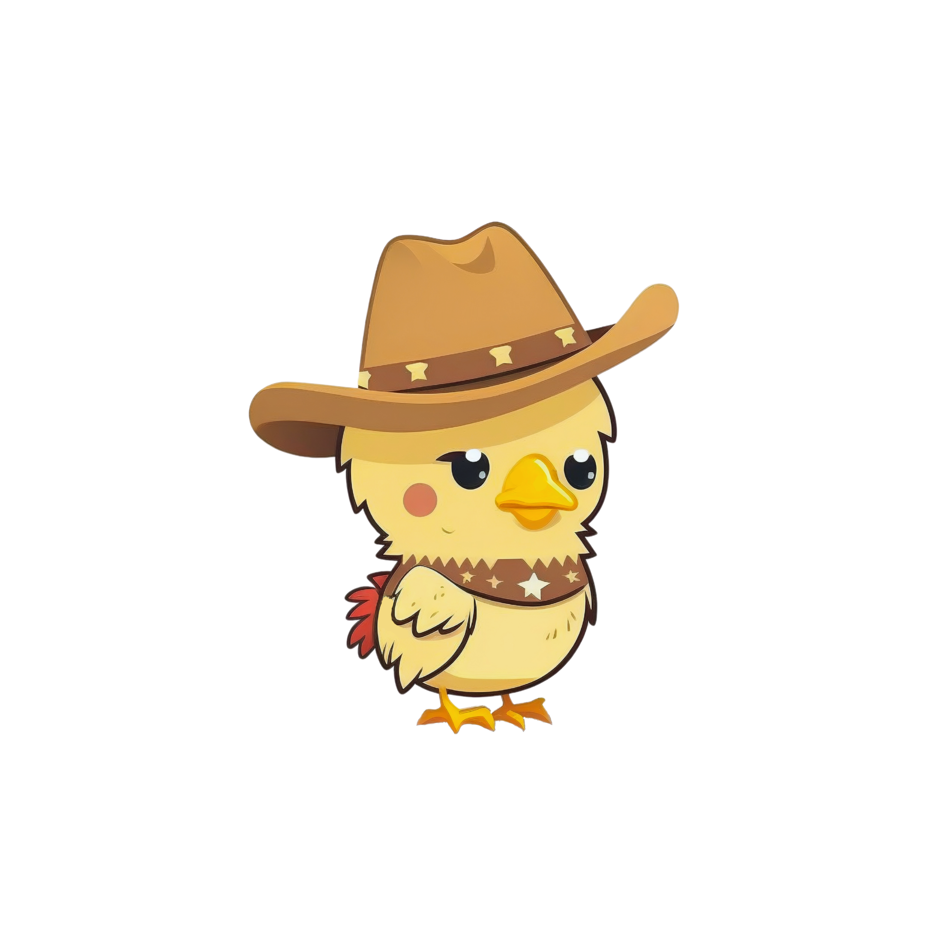 vaquero pollo dibujos animados ilustración, icono, mascota, animal