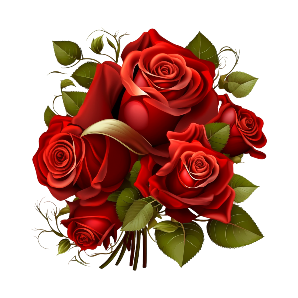 Natural Red Rose Flower. png