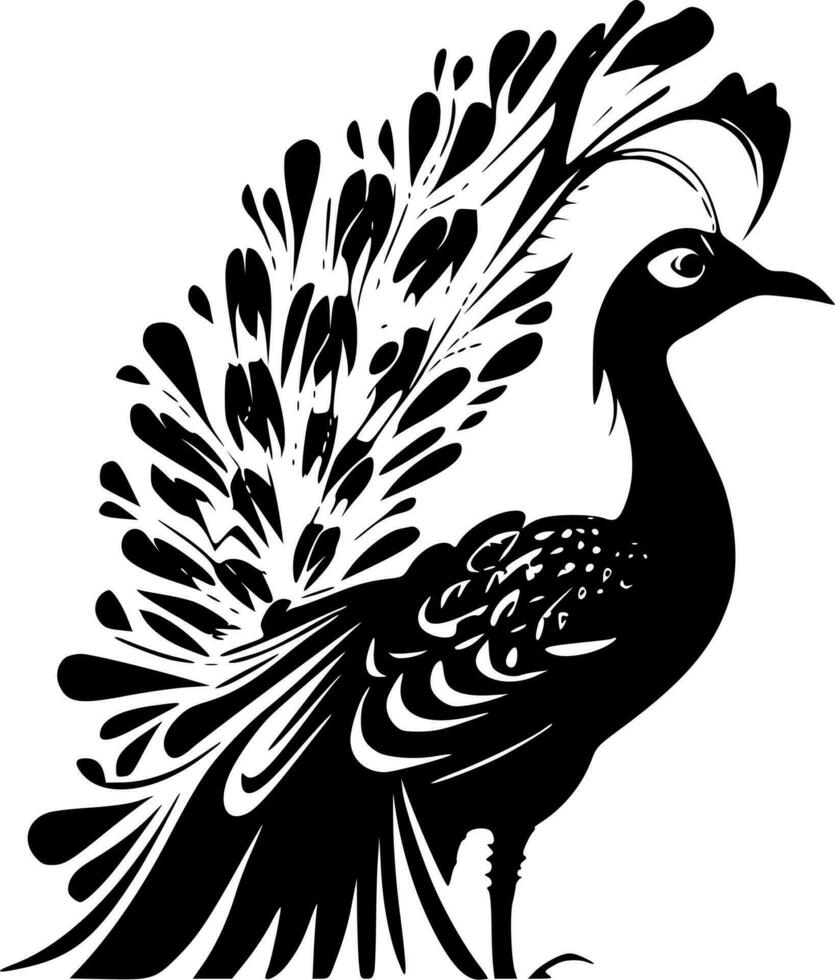 pavo real - minimalista y plano logo - vector ilustración