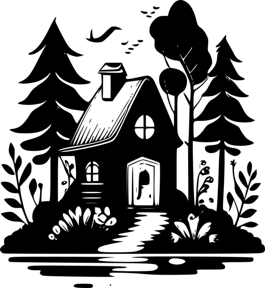 casa de campo - minimalista y plano logo - vector ilustración