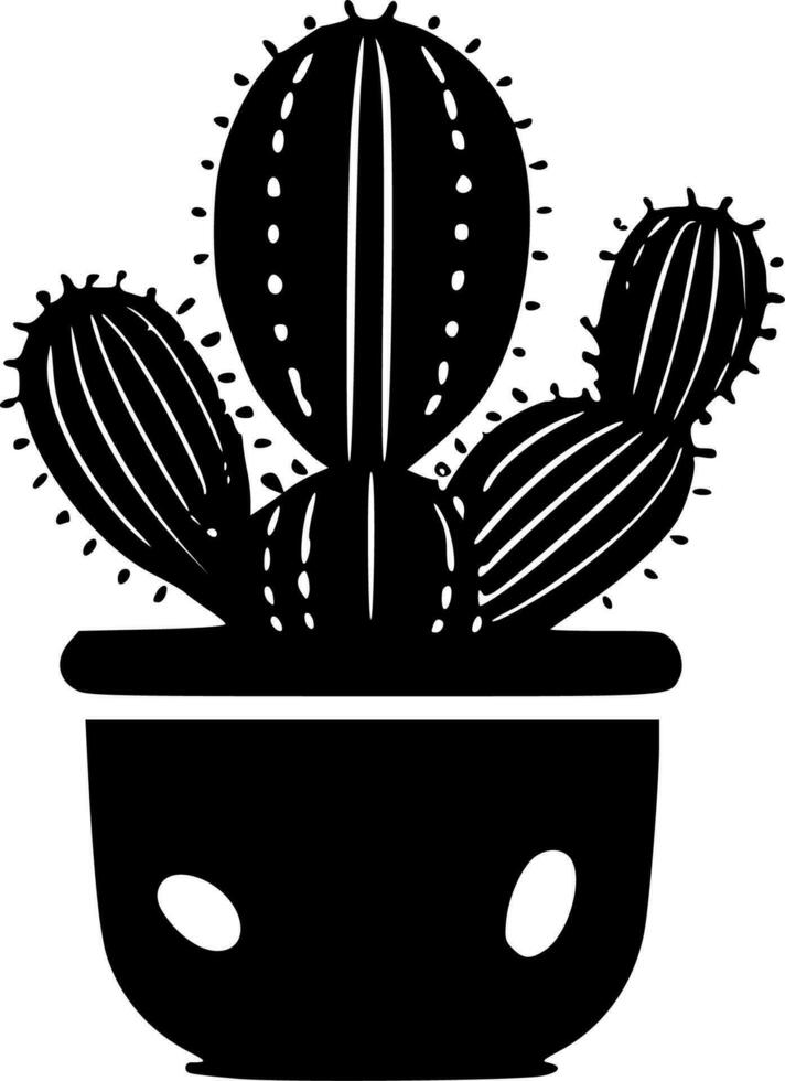 Cactus, Minimalist and Simple Silhouette - Vector illustration