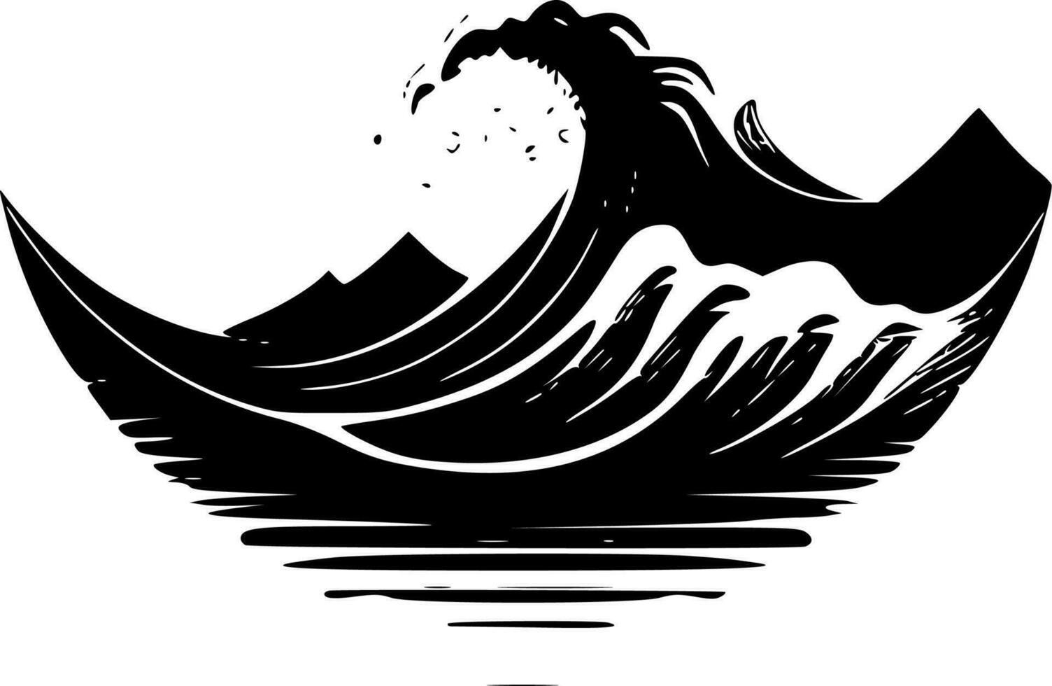 Waves, Minimalist and Simple Silhouette - Vector illustration