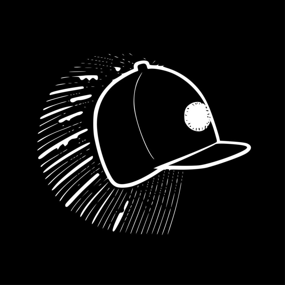 Baseball, Black and White Vector illustration