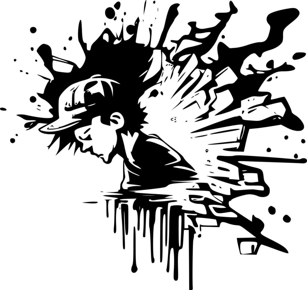 Graffiti, Black and White Vector illustration