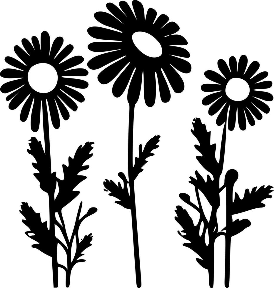 Daisies, Minimalist and Simple Silhouette - Vector illustration