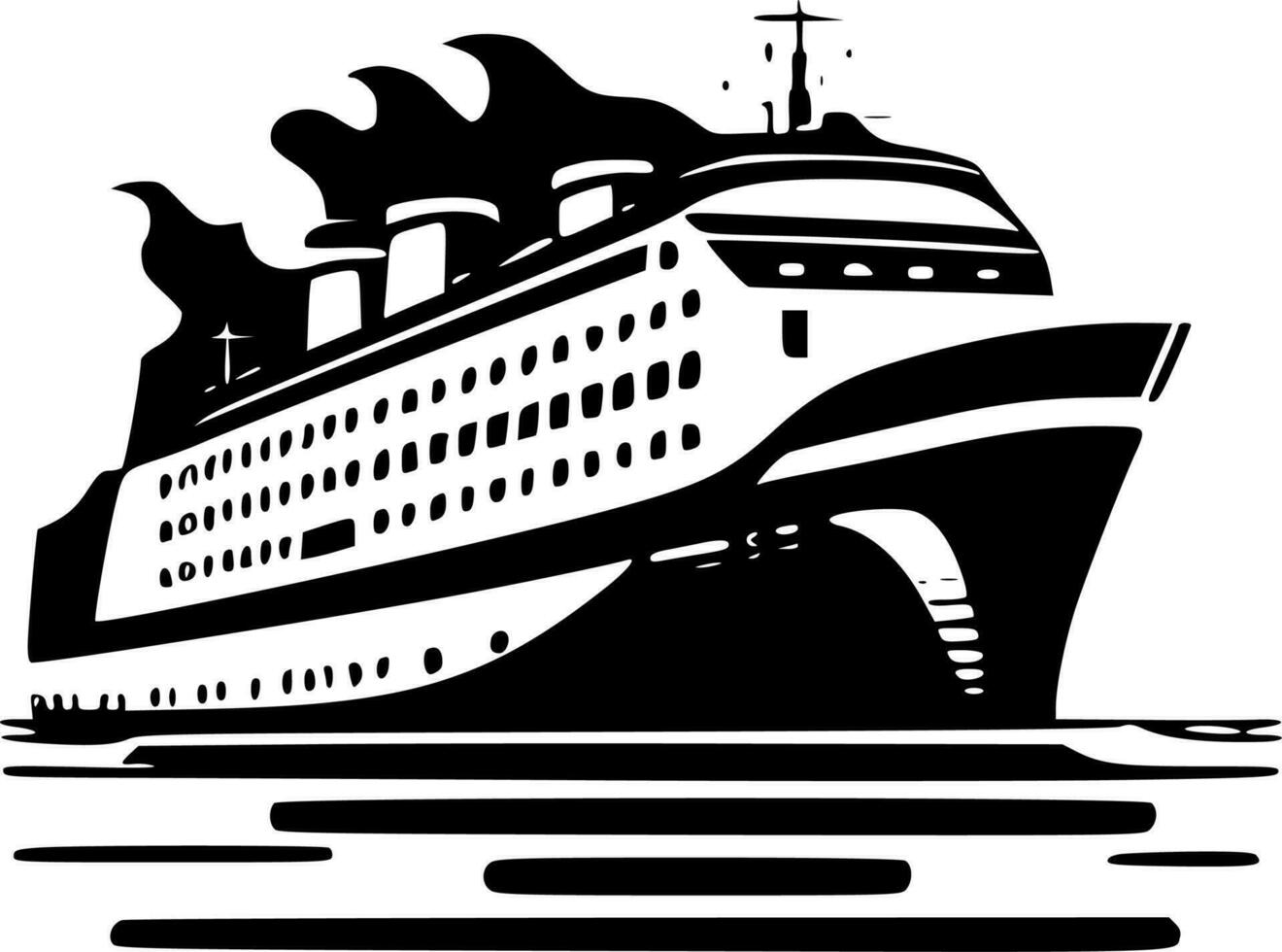 Cruise Ship - High Quality Vector Logo - Vector illustration ideal for T-shirt graphic