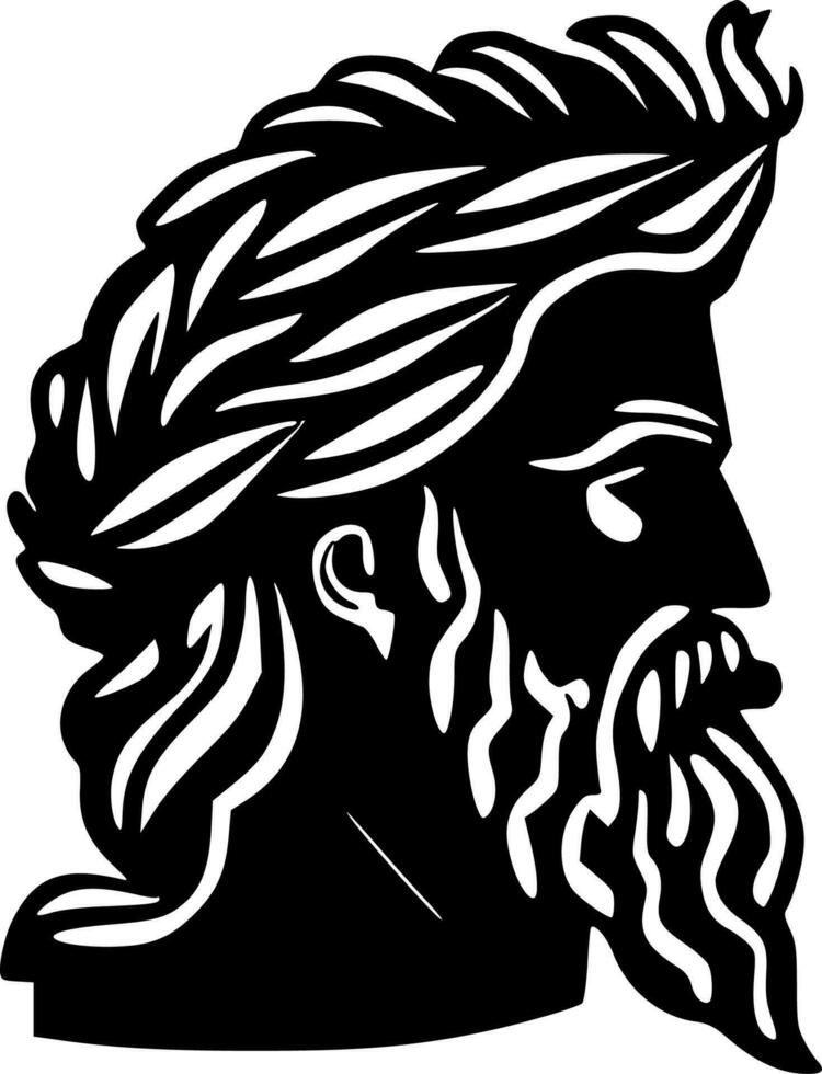 Greek, Black and White Vector illustration