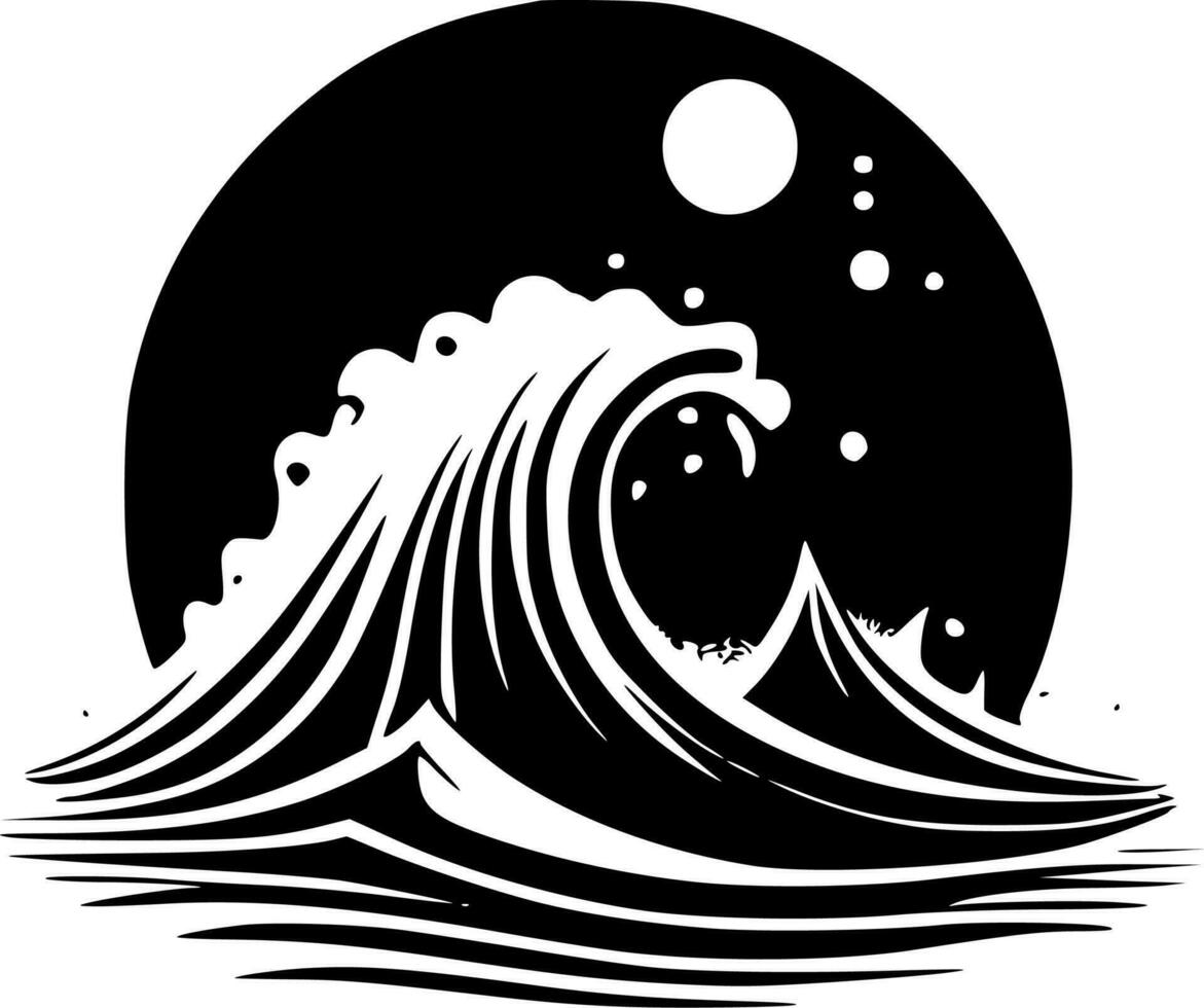 Wave, Minimalist and Simple Silhouette - Vector illustration