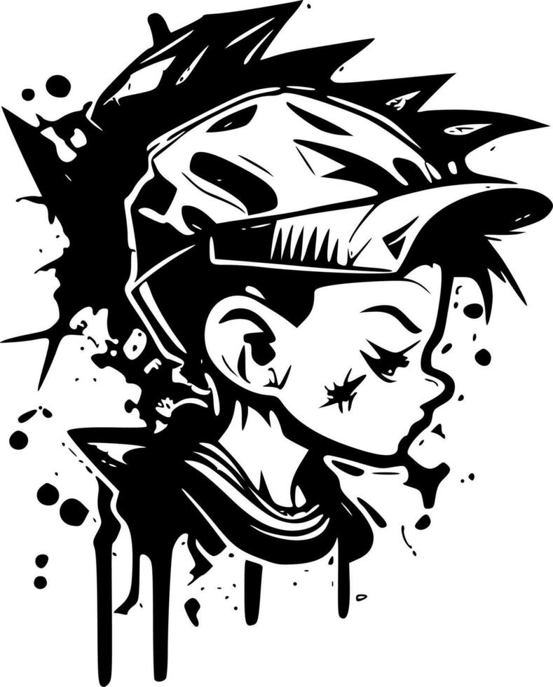 pintada, negro y blanco vector ilustración