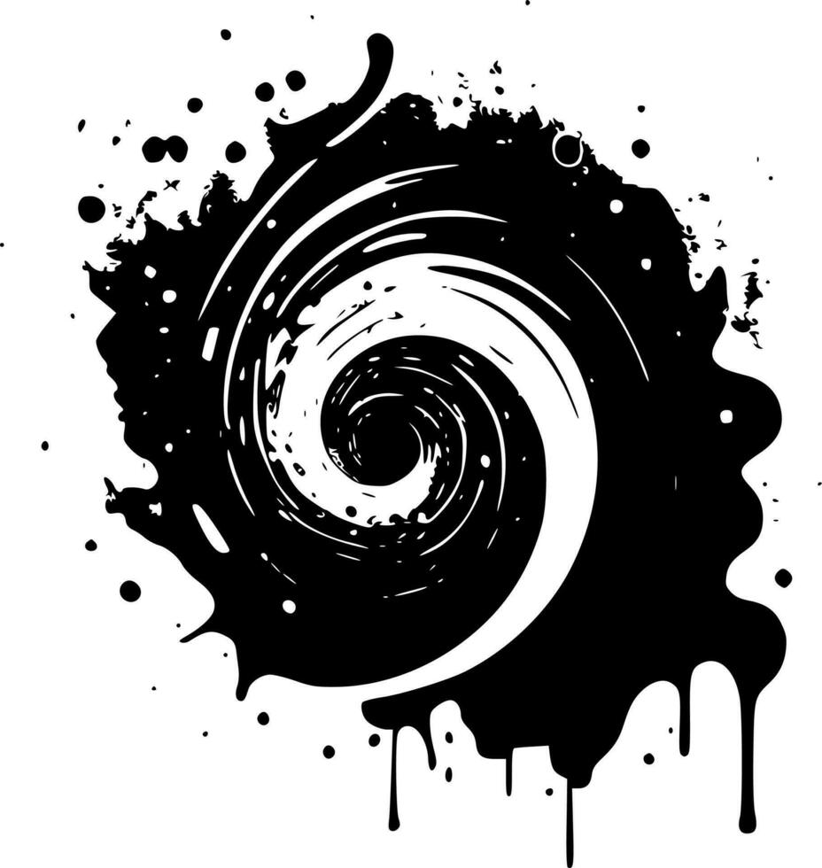 galaxia - negro y blanco aislado icono - vector ilustración