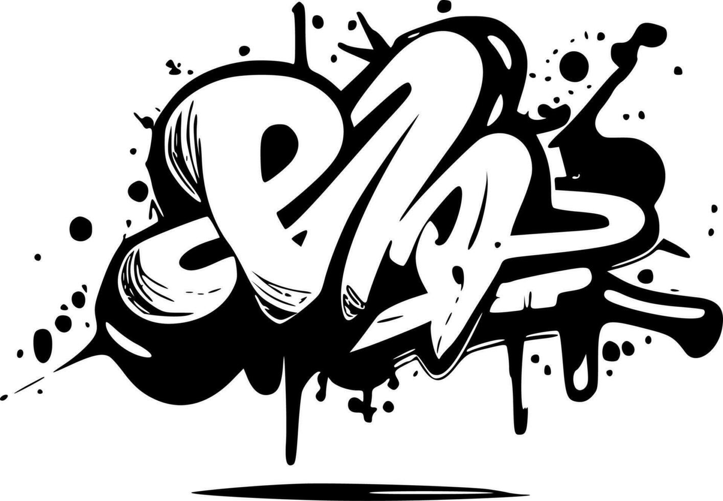 Graffiti - Black and White Isolated Icon - Vector illustration