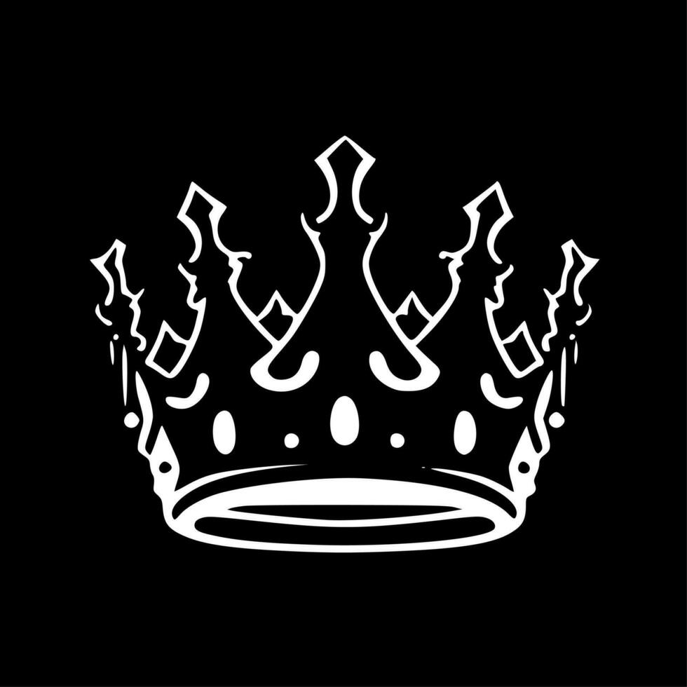 Crown - Black and White Isolated Icon - Vector illustration