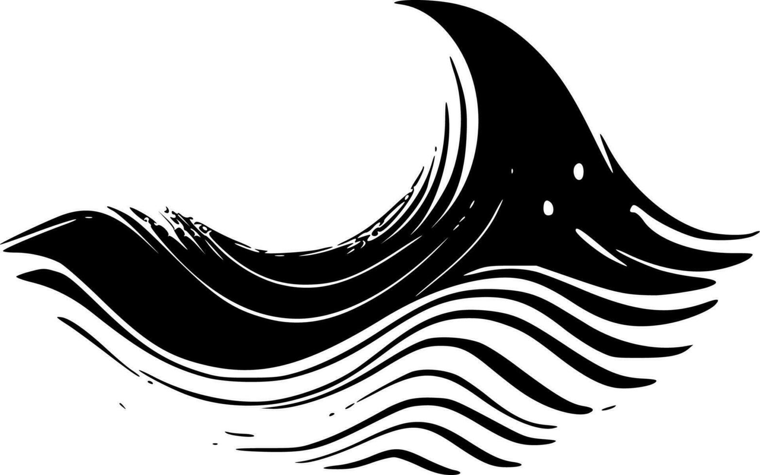 Waves, Black and White Vector illustration