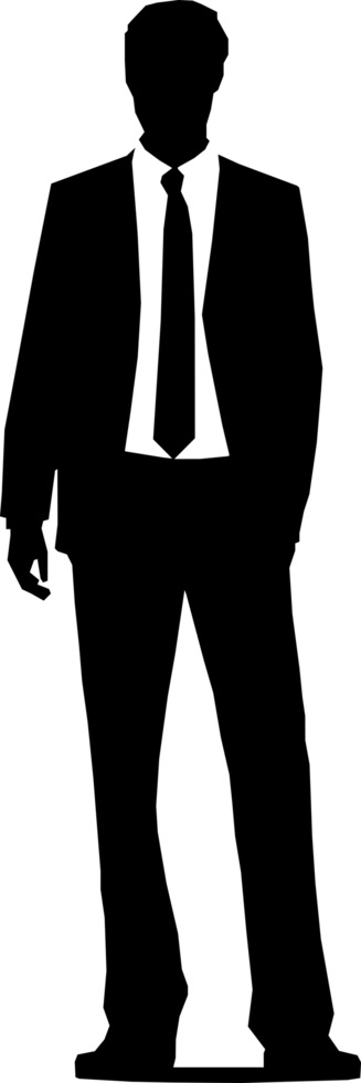 Bussiness man standing silhouette png