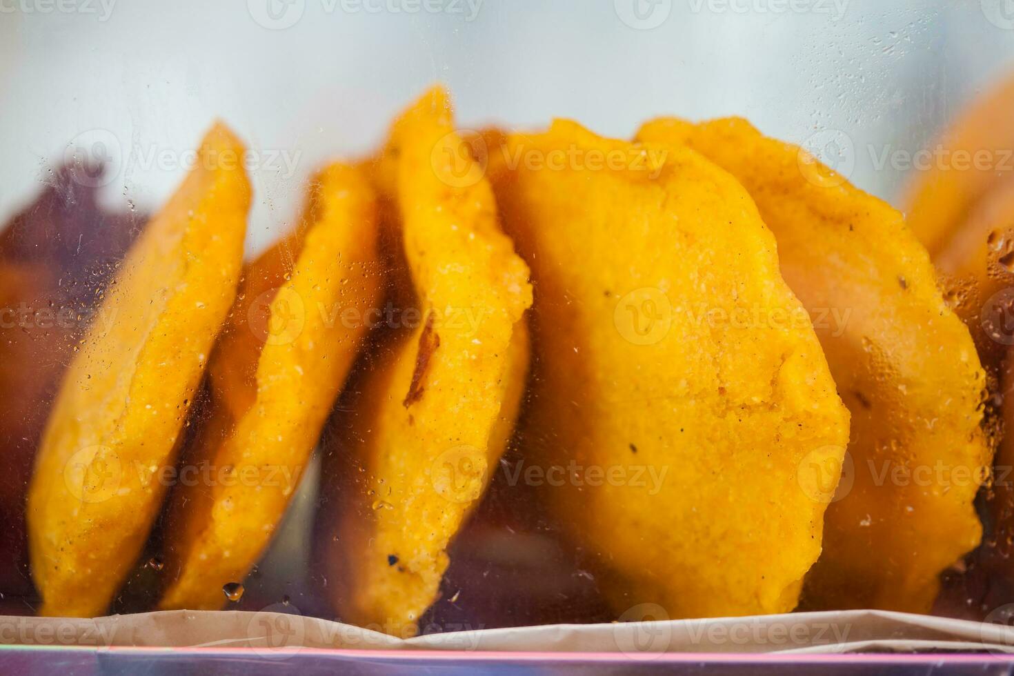 Street sale of typical fried food in Cartagena de Indias photo