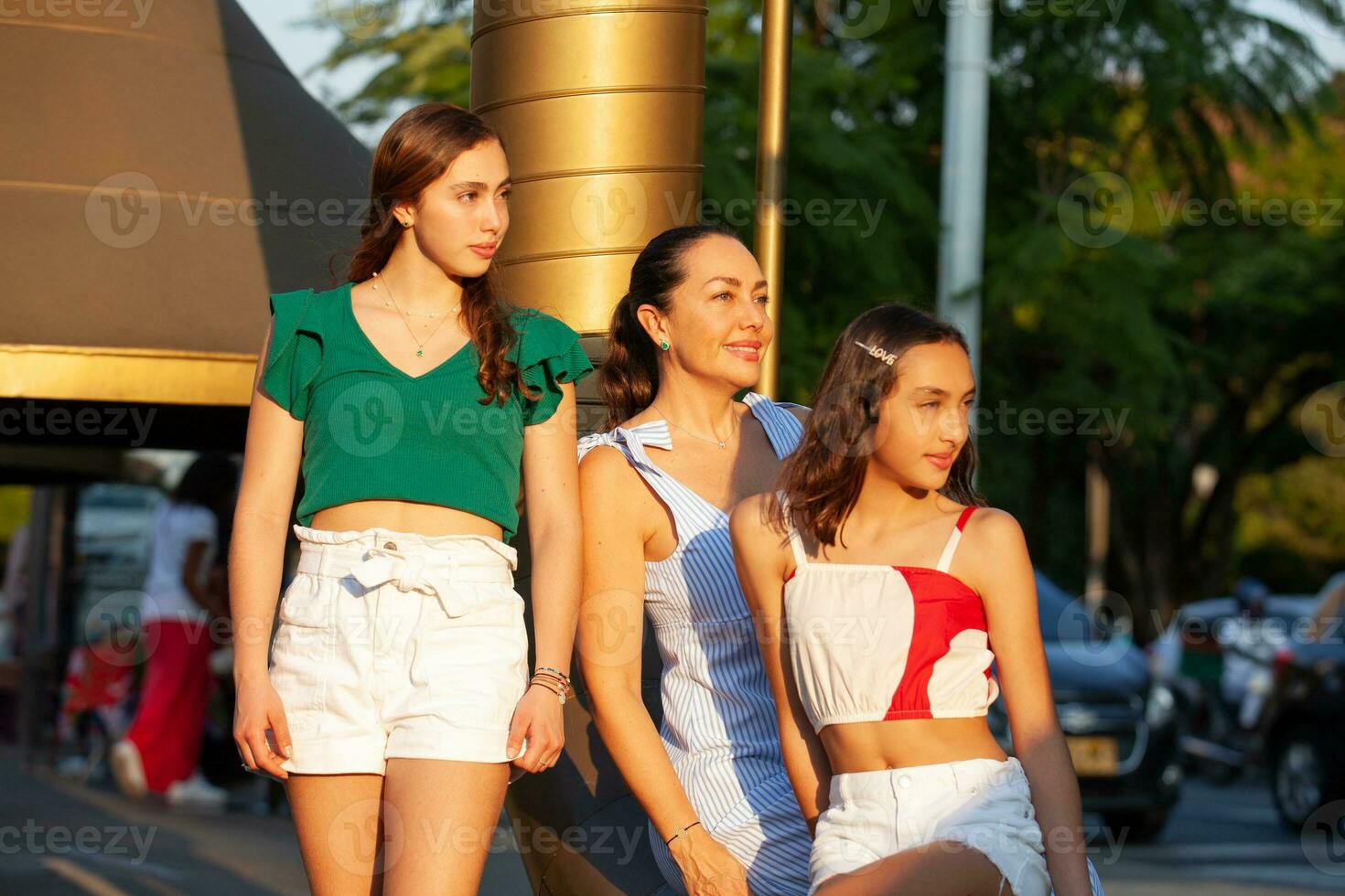 Tourists at the at the Jairo Varela Square in the city of Cali in Colombia photo