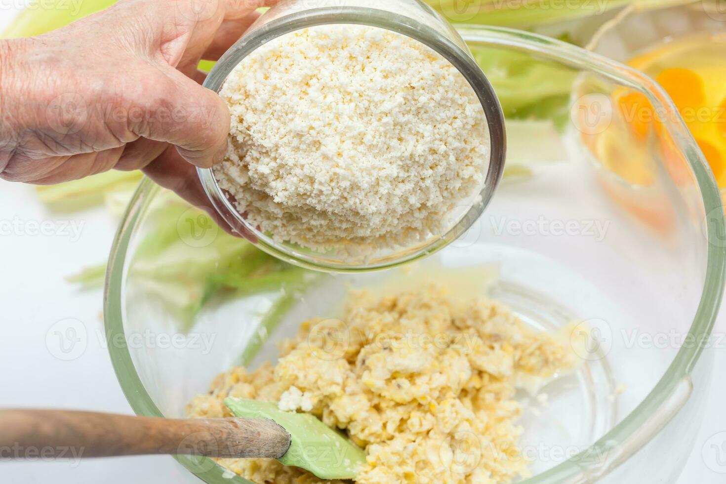 Colombian Sweet Corn Wrap Preparation photo