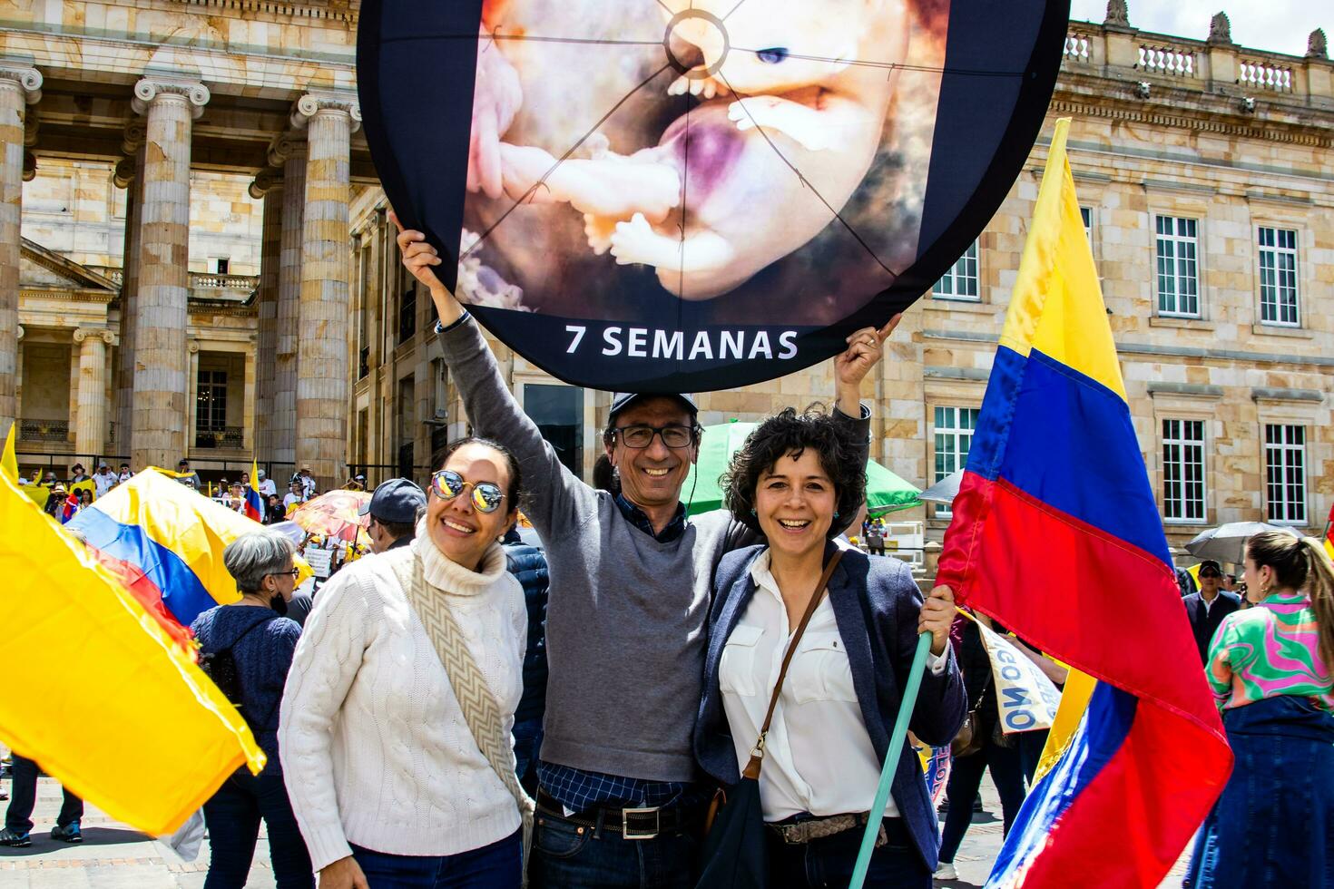 Bogota, Colombia, 2022. Peaceful protest marches in Bogota Colombia against the government of Gustavo Petro. photo