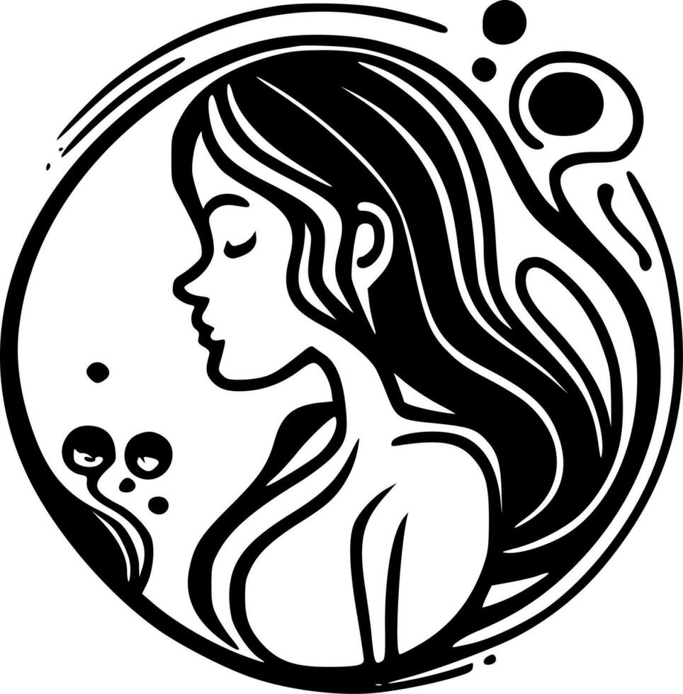 Pregnancy - Black and White Isolated Icon - Vector illustration