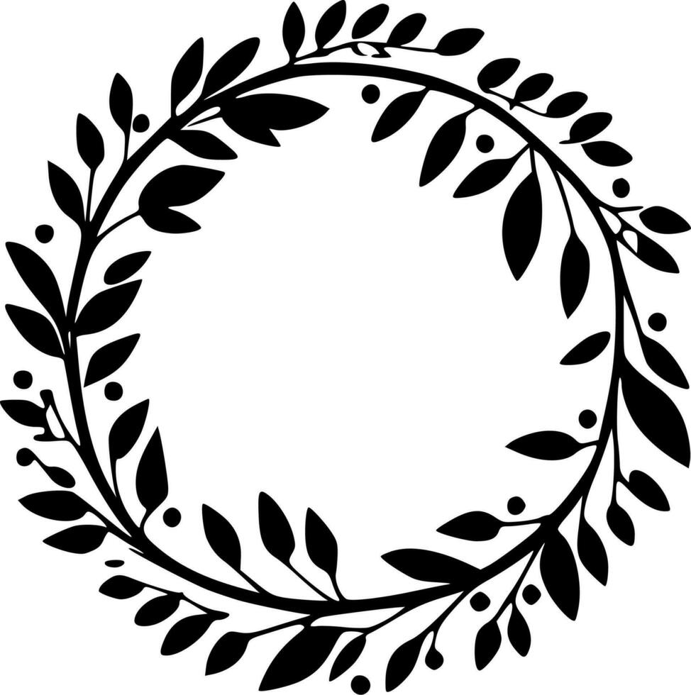 Wreath - Minimalist and Flat Logo - Vector illustration