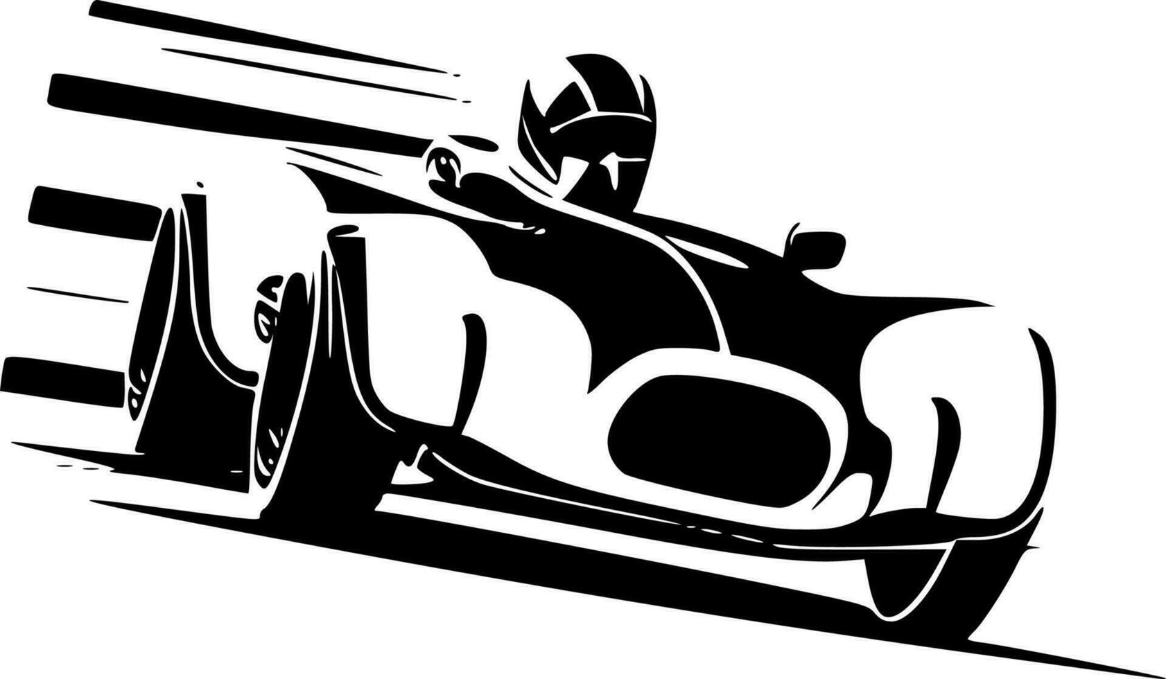 Racing - Black and White Isolated Icon - Vector illustration