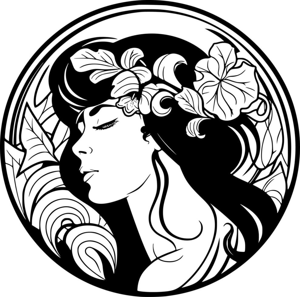 Art Nouveau - Minimalist and Flat Logo - Vector illustration