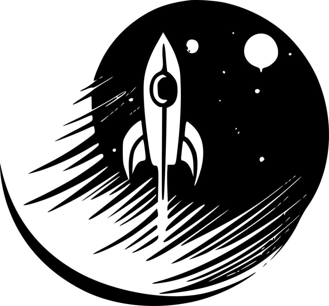 Space, Black and White Vector illustration