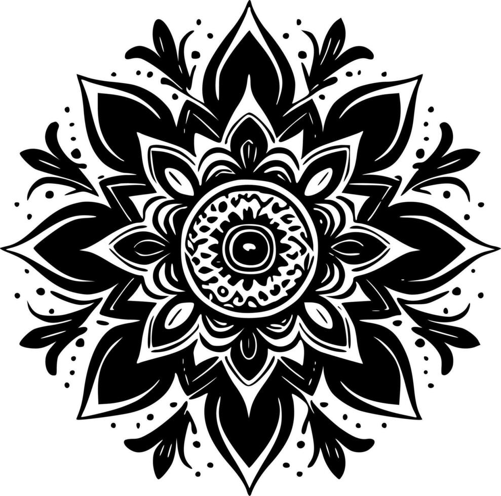 Mandala, Minimalist and Simple Silhouette - Vector illustration