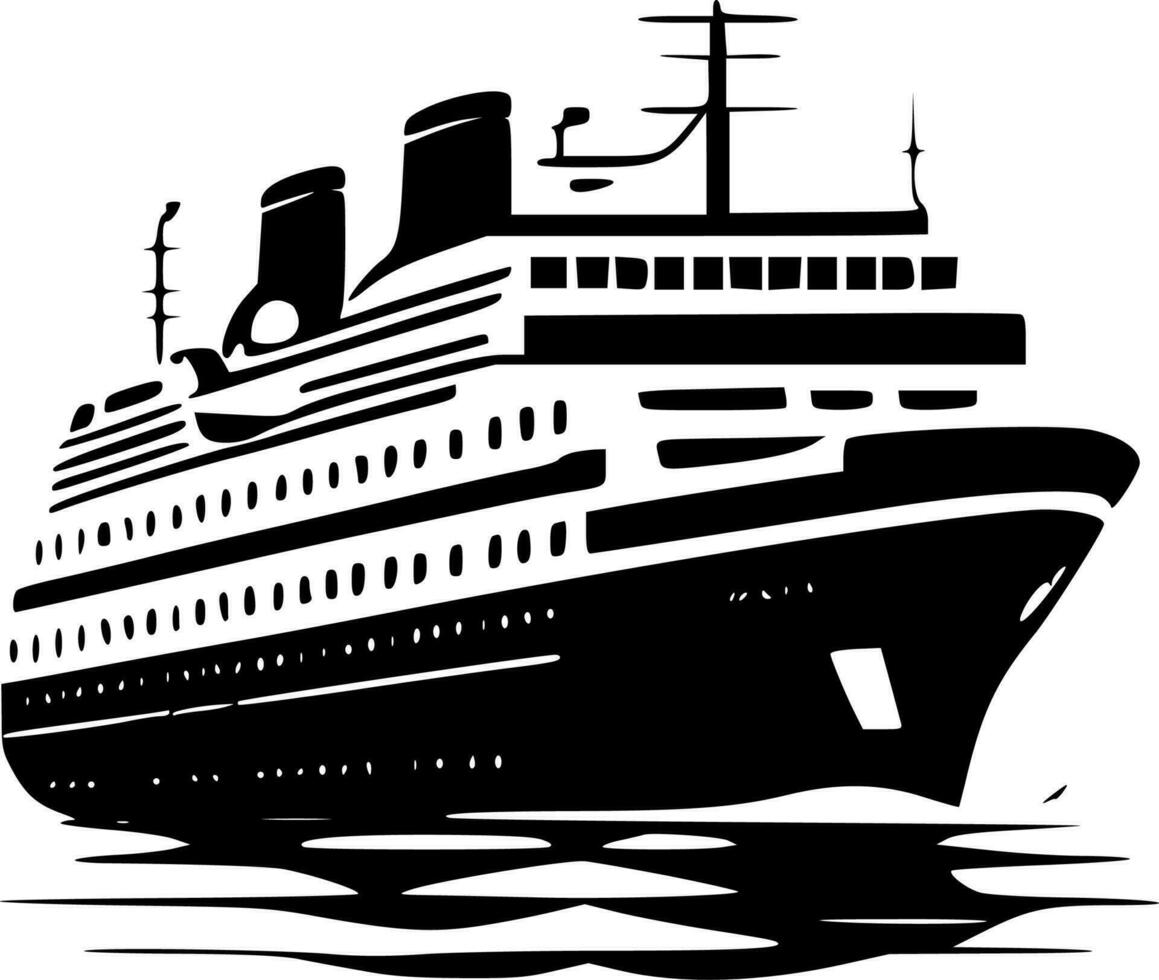 Cruise Ship - High Quality Vector Logo - Vector illustration ideal for T-shirt graphic