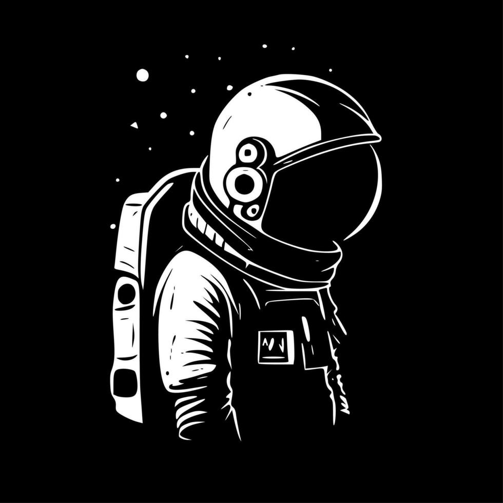 astronauta - minimalista y plano logo - vector ilustración