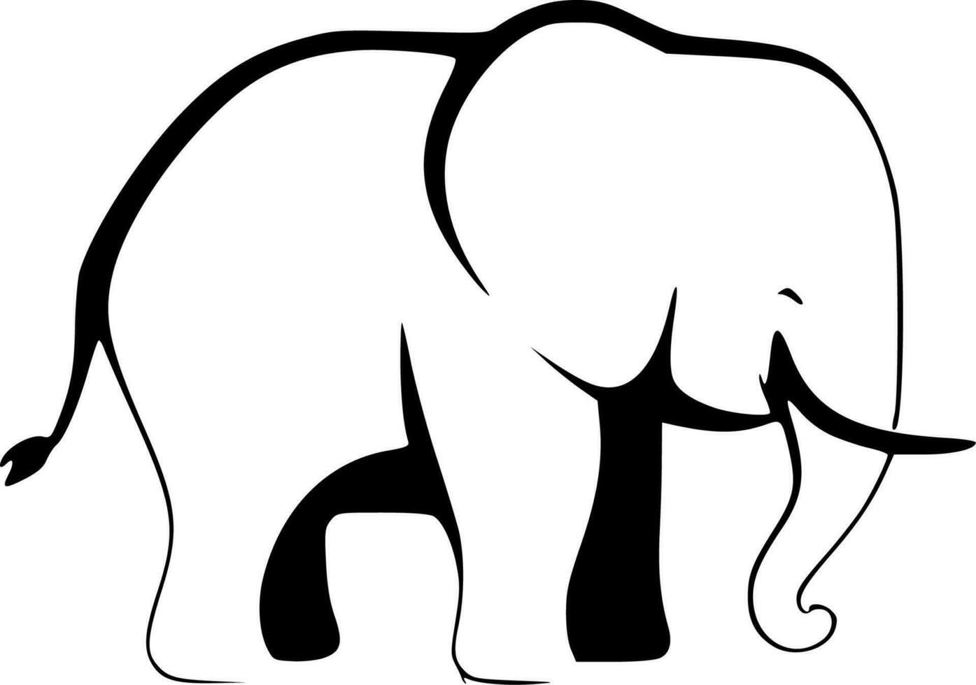 Elephant - Minimalist and Flat Logo - Vector illustration