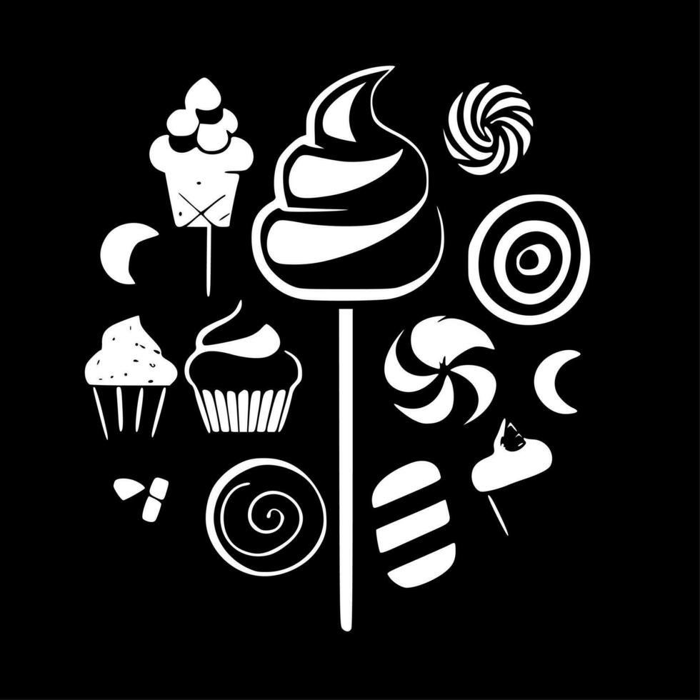 Sweets, Minimalist and Simple Silhouette - Vector illustration